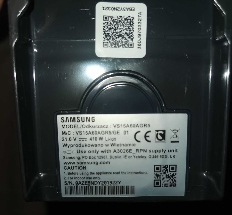 Aspirator vertical Samsung  VS15A60AGR5/GE Negru Argintiu