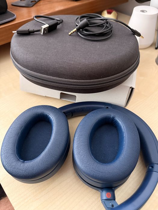 Casti Over the Ear Sony WHXB910NL Extra Bass Noise cancelling Wireless Bluetooth Microfon Albastru