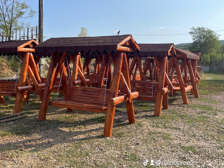 Leagan din bile de brad / balansoar lemn rotund