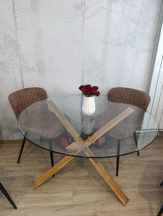 Masa rotunda sticla Jysk