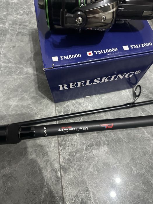 Set nou 3 lansete FL Ultra Team Carp 3.90m 3.75lbs + 3 mulinete REELSKING TM10000