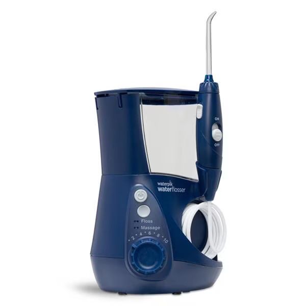 Зъбен душ Waterpik Professional Aquarius 663, 7 почистващи глави, 10 нива на налягане, резервоар 650 мл, син