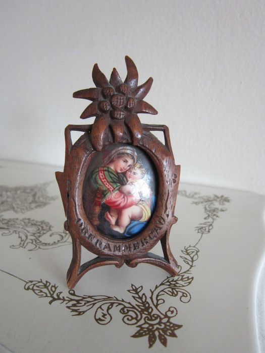 cadou rar Fecioara Maria Antic portelan Bavaria 1850-1890