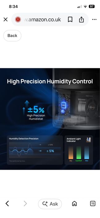 Dreo HM713S Cool & Warm Mist Humidifier – интелигентен овлажнител с 6-литров резервоар,