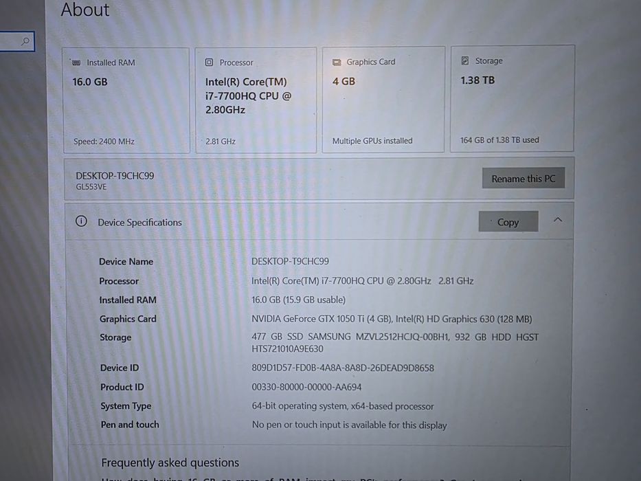 Laptop Gaming ASUS ROG GL553VE