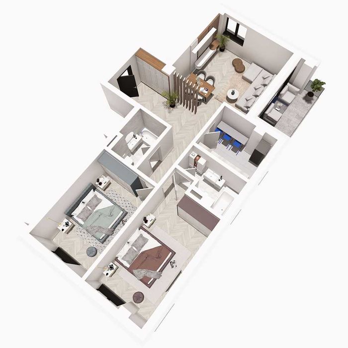 Apartament 3 camere, 86 mp, decomandat Tomis Plus + loc de parcare