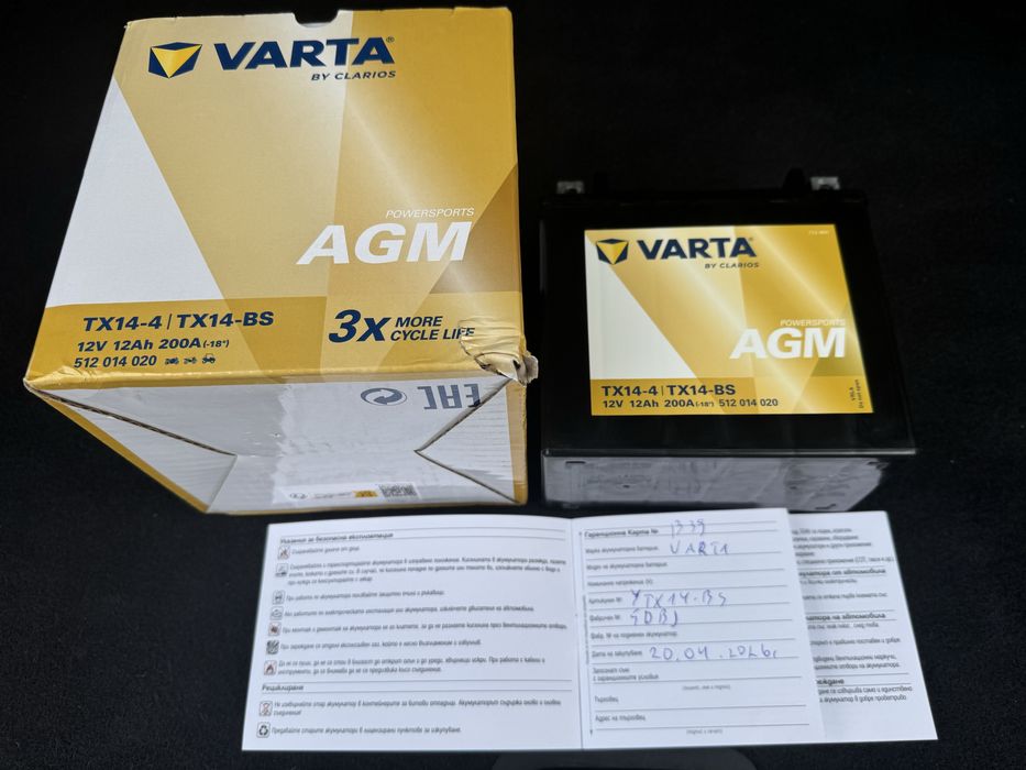 Varta TX14-BS  AGM за мотоциклет чисто  нов !