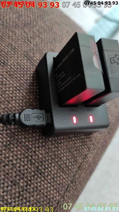 acumulator si incarator tip go pro cu proba NOI