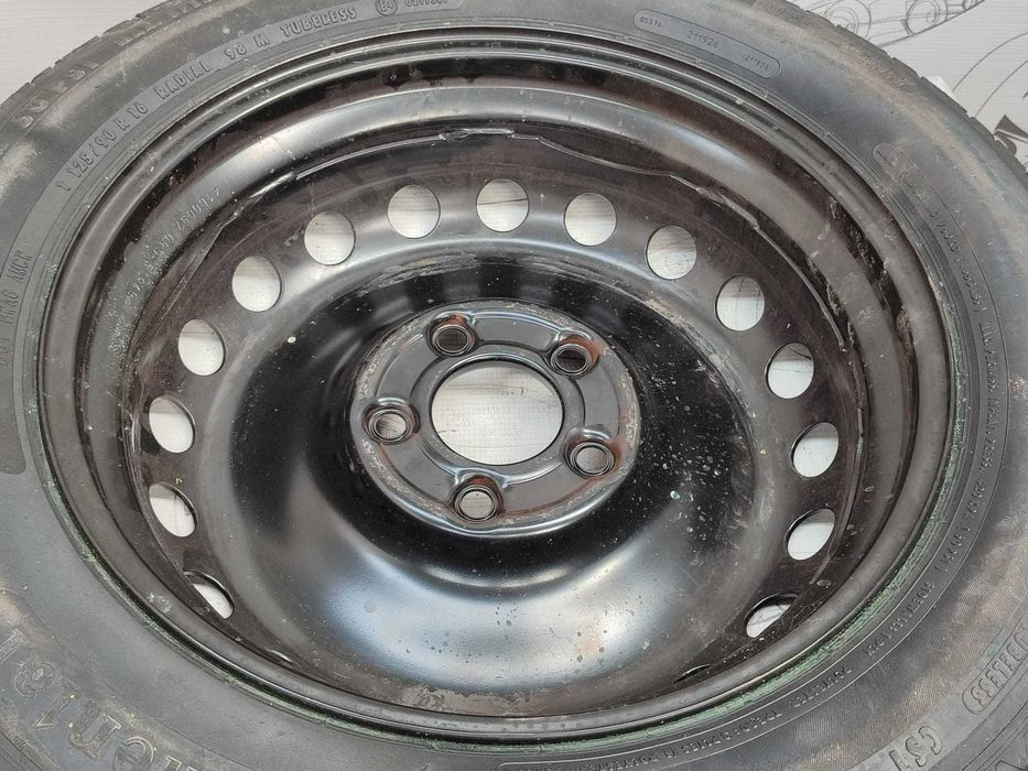 Roată de rezervă slim 5x112 T125/90 R16 DOT 3912 Mercedes-Benz C-Class W204 (2007-2014) Cod:2044000302 (3D)