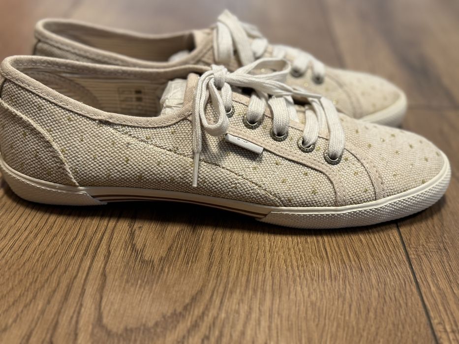 Pepe Jeans tenisi, pantofi sport 40; dama; crem/auriu