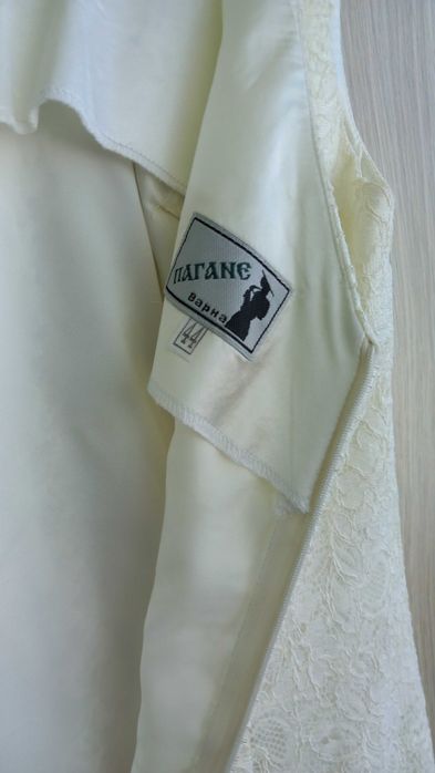 Официална класическа права рокля - дантела, размер 42