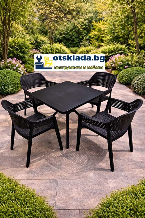 Висококачествен елегантен комплект маса + 4 или 6 стола 3 цвята мод.10