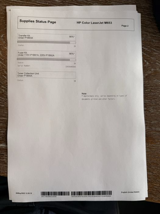 Imprimanta laser color HP M652dn, cu tava suplimentara, factura