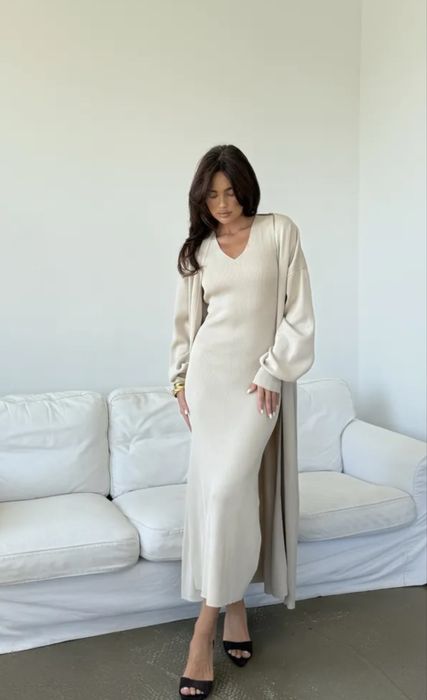 Платье с кардиганом