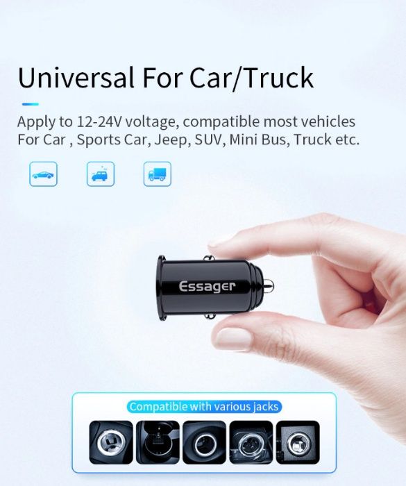 Новая Зарядка USB для авто (поддержка быстрой зарядки) - QC - 3.0