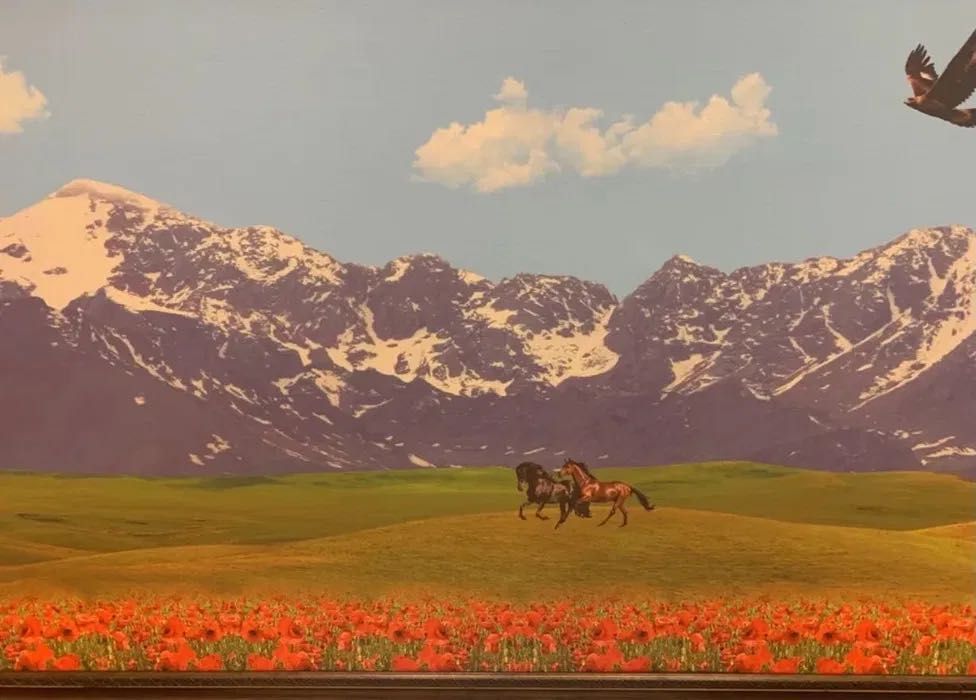 Картина в раме -пейзаж