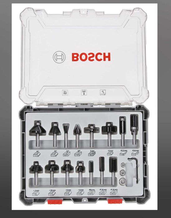 К-кт фрезери Bosch за оберфреза 8 mm 15 части