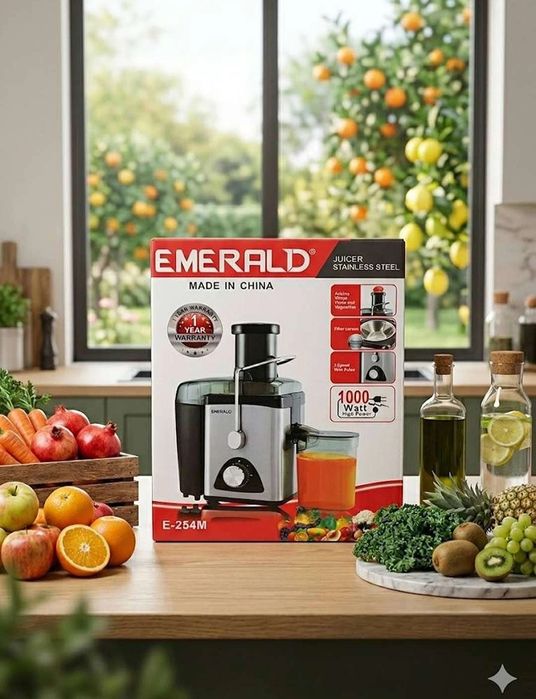Продается мощная центробежная соковыжималка Emerald E-254M.