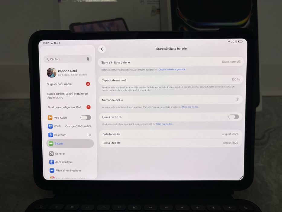 iPad Pro M4 11” 256gb + tastatura Combo Logitech 100% baterie !