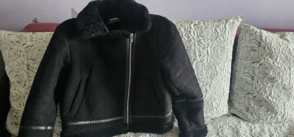 Pull&Bear Geaca piele întoarsă imblanita