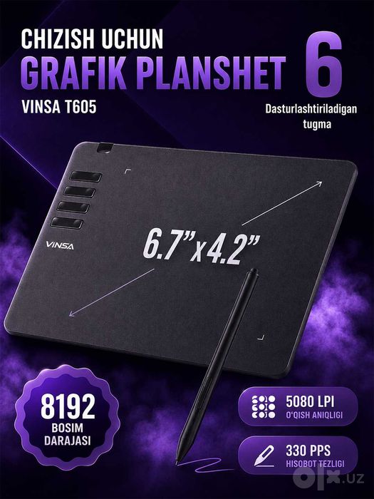 Grafik planshet Vinsa T605