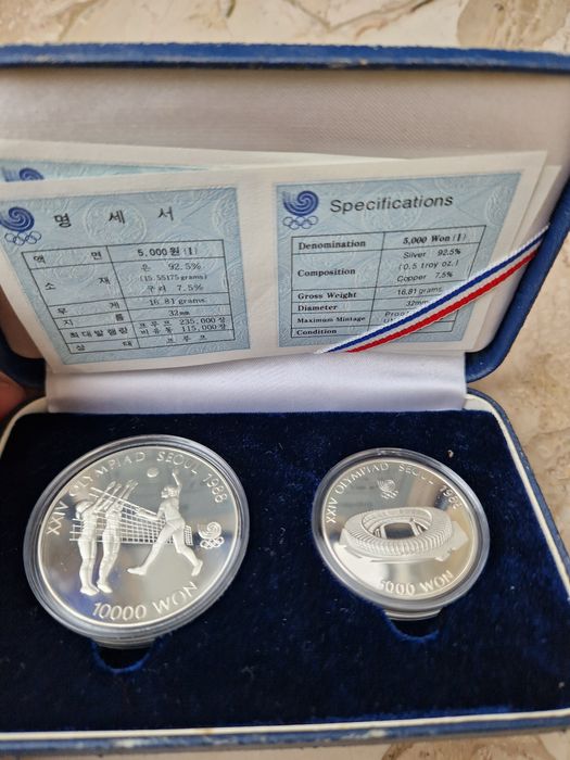 Сребърни  монети  олимпиадата Сеул 1988г