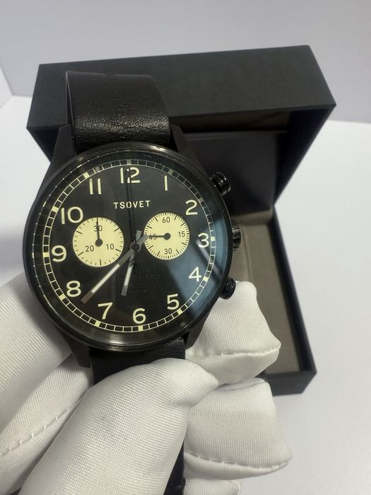 Tsovet SVT-DE40 Black & Beige Chronograph Watch