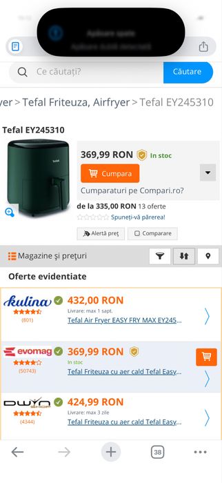 Air Fryer EASY FRY MAX EY245310 5 l nou