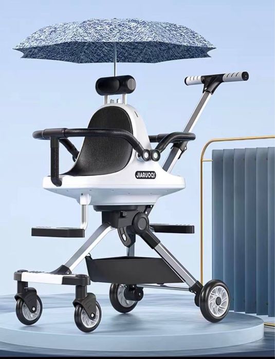 Детский коляска прогулочная двойное портативная складная