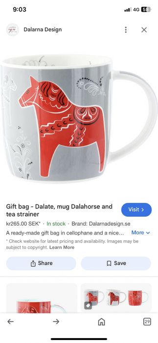 Чаша сувенир от Швеция