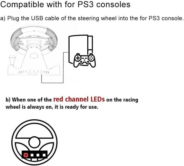 Геймърски волан с педали, въртящ се на 180 градуса, USB