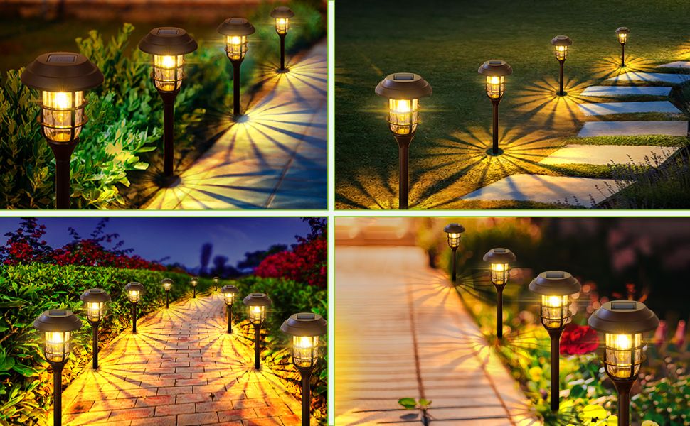 Соларни лампи за градина 44см 8 броя