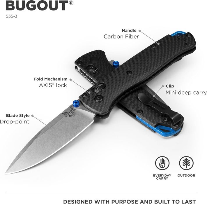 Сгъваем нож Benchmade 535bk-4 Bugout Carbon