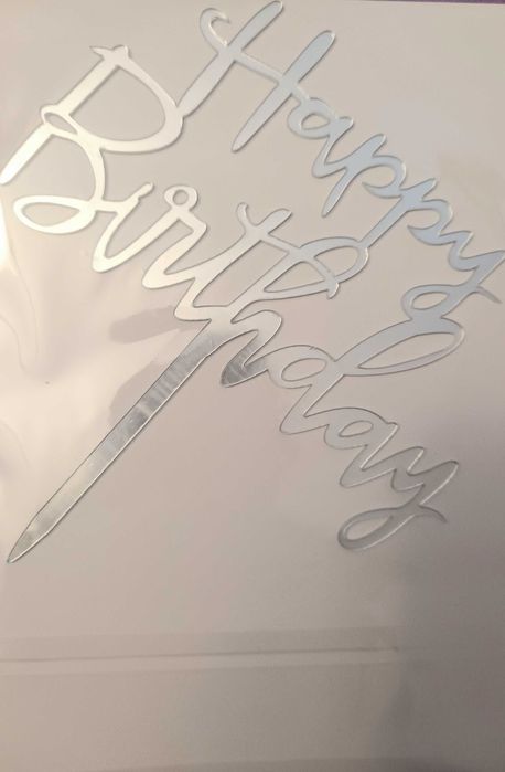 10 броя сребрист Топер за торта