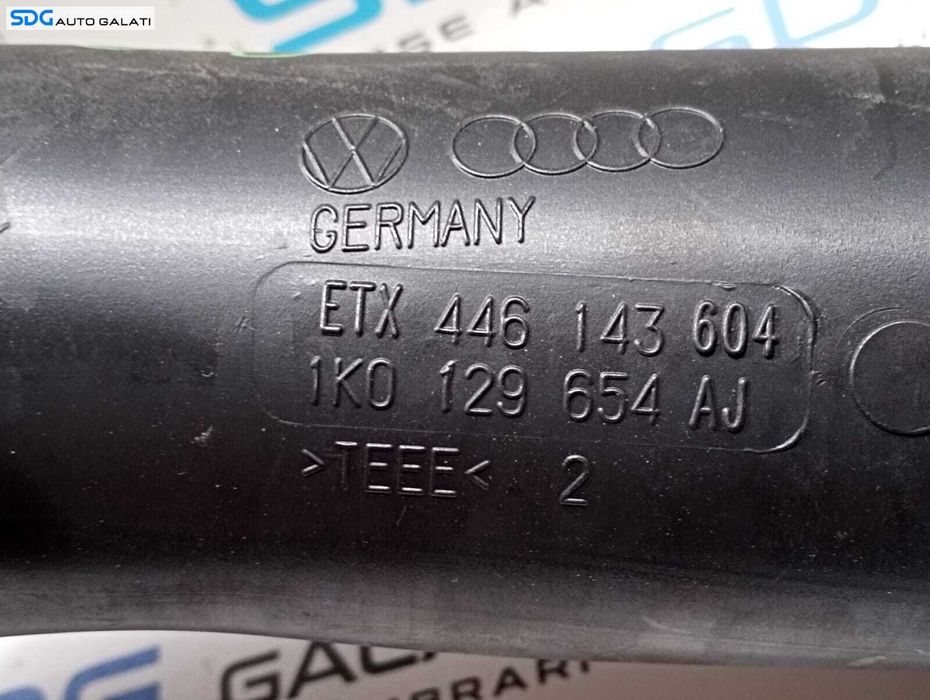 Tub Tubulatura Conducta Admisie Presiune Aer Intercooler Turbo Turbina Turbosuflanta Volkswagen Touran 1T1 1T2 2.0 TDI BKD 2003 - 2010 Cod 1K0129654AJ 446143604 [M4274]