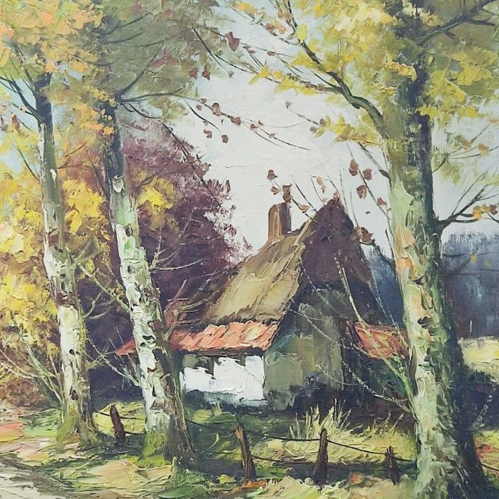 Tablou Ulei pe pânză o lucrare semnata încadrată într-o ramă