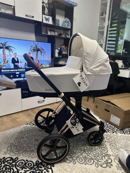 Луксозна бебешка количка Cybex Priam V4 (2в1) – Rose Gold / Off White + ПОДАРЪК