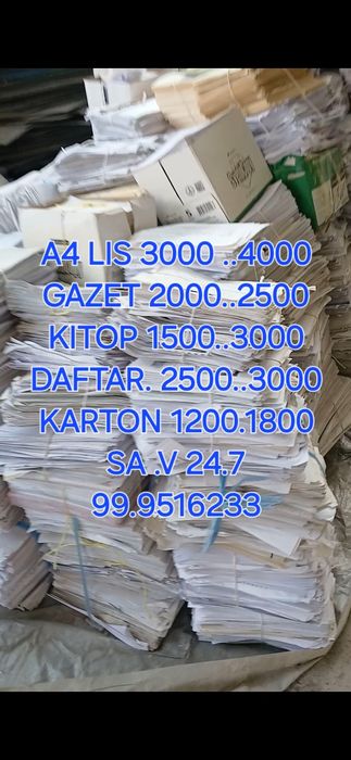 A4 kitop daftar gazet qog'oz  Salafan kilyonka  makulatura maklatura M