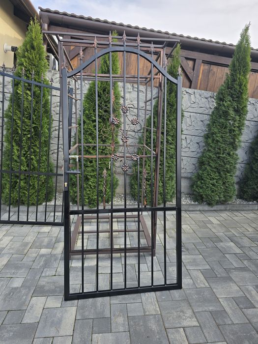 Vând poarta  din fier Dimensiuni  4m L /1,8m i poarta mica 1m/1,8m