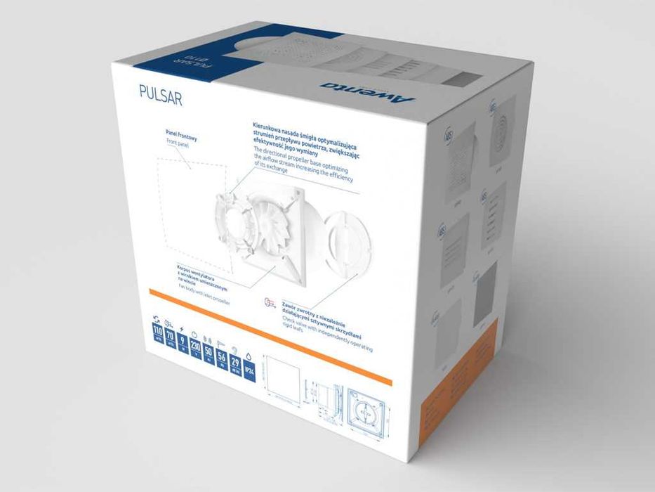 Ventilator baie Awenta Pulsar WPG motor EC fara perii ventilatie baie