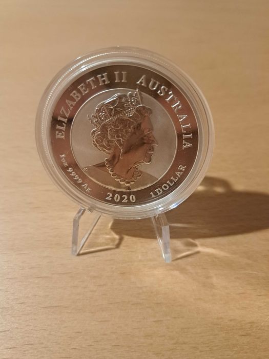 Красива сребърна монета Китайски лъвове пазители