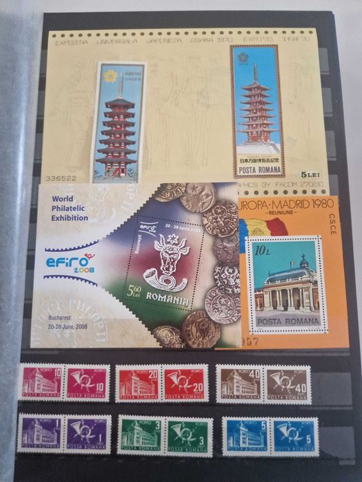 Clasor cu timbre Posta Romana si colectie Gazeta Literara 1957 - 1962