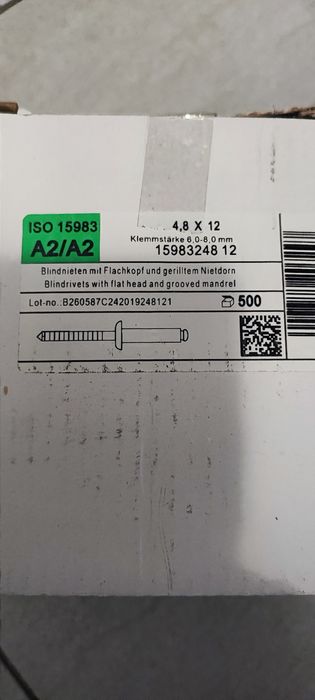 Nituri inox popnituri inox a2  4.8 x12 500 bucati