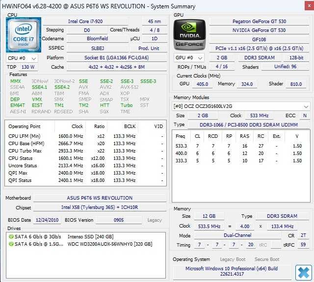 Kit Placa de baza Asus P6T6 WS Revolution I7 920 Ram 12Gb soket 1366