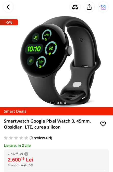Google Pixel Watch 3, versiunea LTE , Nou, Neactivat !