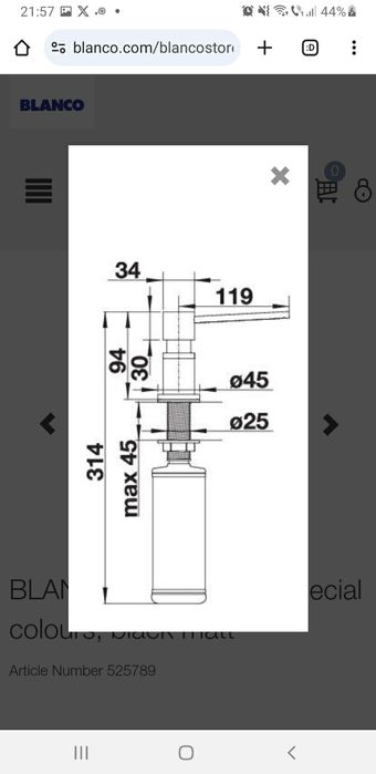 Vand dozator sapun lichid incorporabil NOU model premium Germania