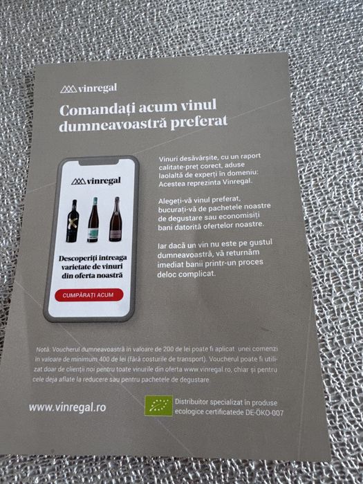 Card Cadou Vinegral