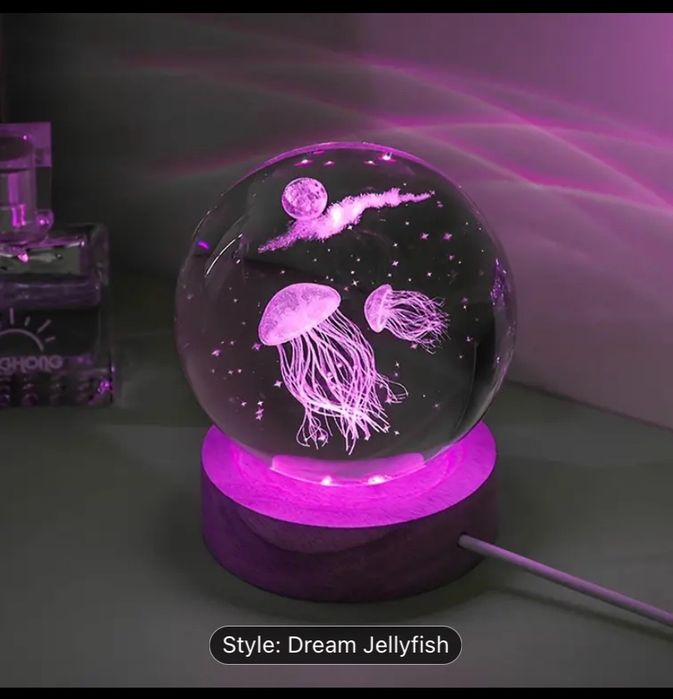 Lampa / veioza usb cu sfera de sticla idee pt cadouri