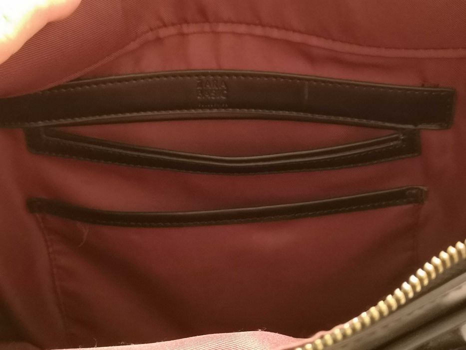 Poseta Zara mare neagra (geanta dama) 47x28x14 cm, 2 compartimente