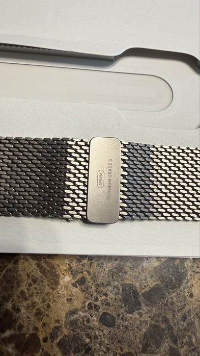Curea Apple Watch Ultra Natural Titanium Milanesse Loop - NOU